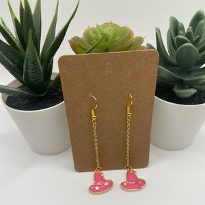 Halloween Pink Wizard Hat Earrings